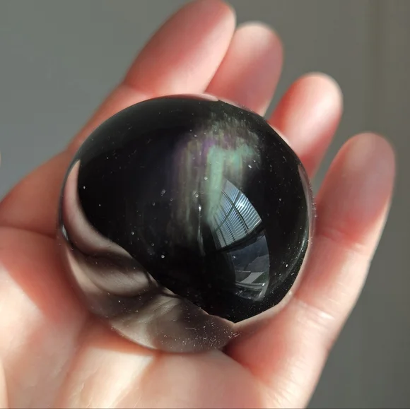 Rainbow Obsidian Sphere - Picture 3 of 3